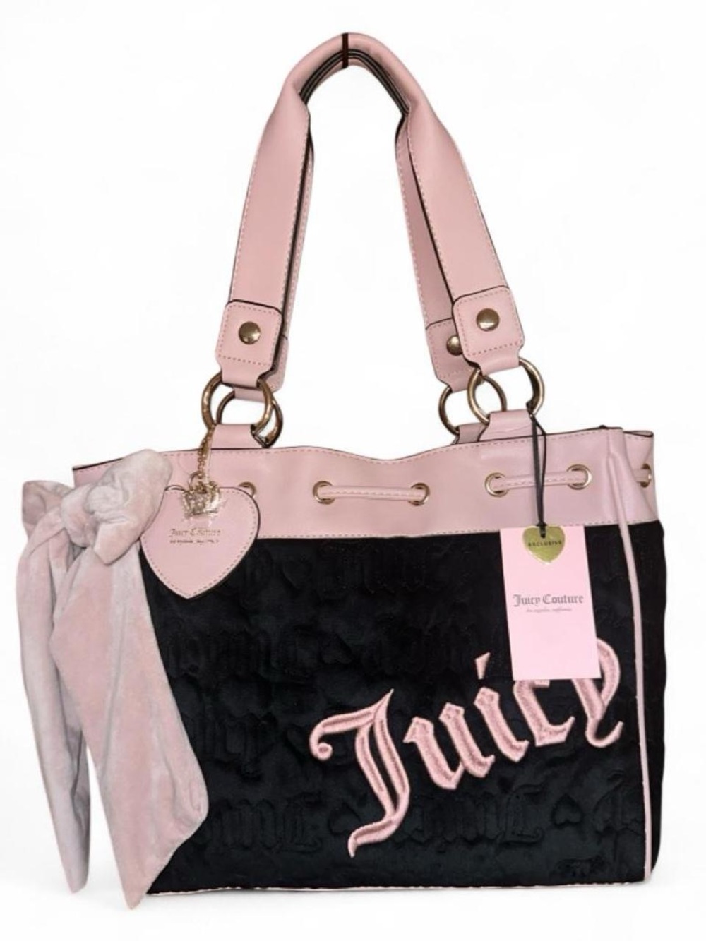 Juicy Couture “Vintage Dreams” Daydreamer Tote Bag, black/pink